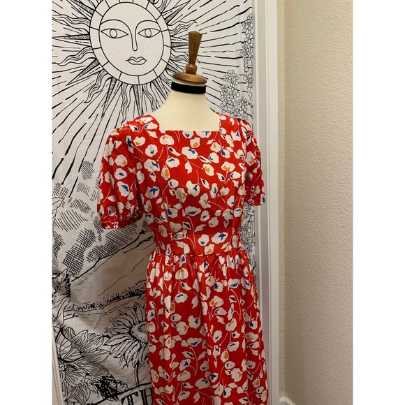 🌈 Artistic Vintage flower dress - Picture 4 of 11